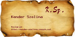 Kender Szelina névjegykártya